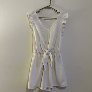 Off-white Ruffled Sleeveless Romper